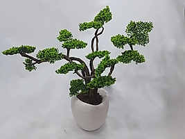 Dokulu Karbonfiber saksıda Bonzai - Büyük boy
