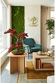 Kırmızı Melamin saksıda Kırmızı Bonsai