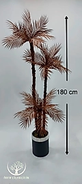 Silindir saksıda 3'lü Areka Palmiyesi (Kahverengi)- Premium
